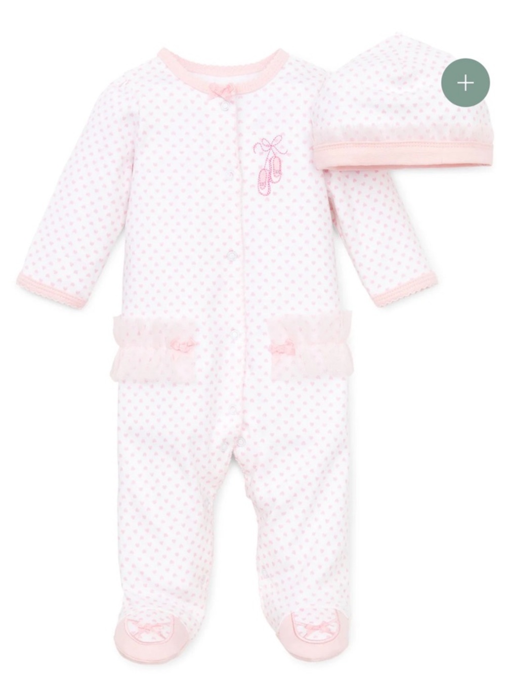 Little Me Pink Dot Ruffle Footed Baby Sleeper